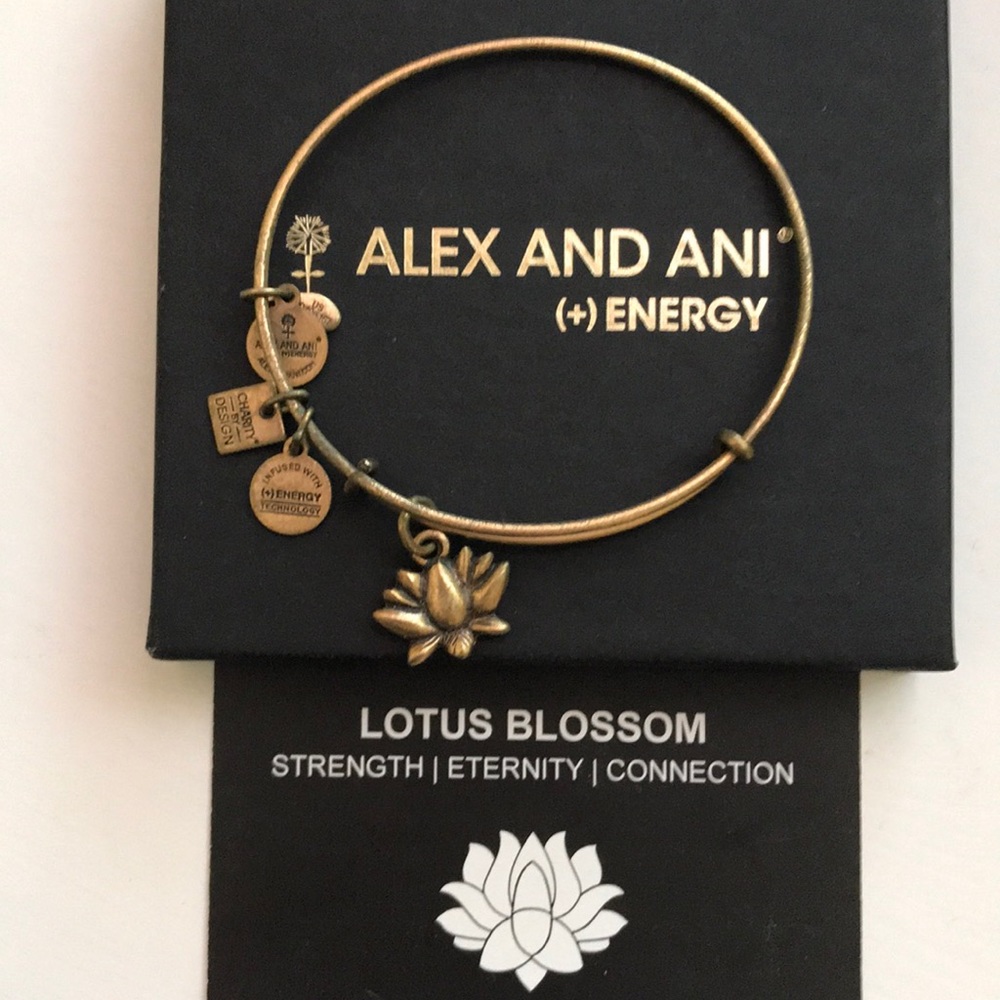 Alex and Ani lotus blossom charm bracelet